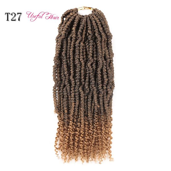 

bomb twist long stretched 18 inch pre twisted passion twist synthetic crochet hair crotchet braids pre looped fluffy bomb braiding hair, Black