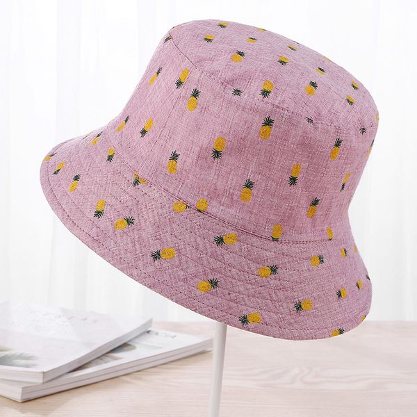

hat ms. pineapple cloth cap foldable double-sided fisherman hat korean cute fashion washbasin cap, Blue;gray