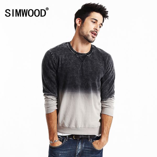 

simwood new winter fashion hoodies men warm slim fit sweatshirt casual pullovers assorted colors wy8026, Black