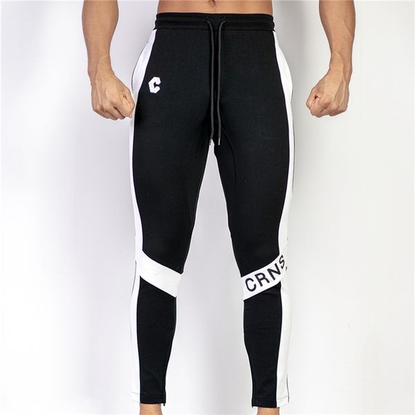 

casual sports pants mens jogger sweatpants gyms fitness workout brand trousers male autumn fashion cotton sportswear track pants, Black