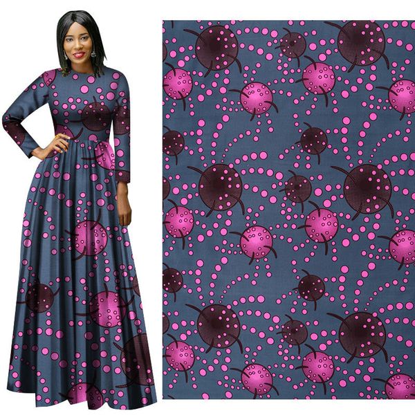Trachtenstoffe Ankara Afrikanischer Polyesterwachs druckt Stoff Binta Echtwachs Hochwertiger 6 Yards afrikanischer Stoff für Partykleid