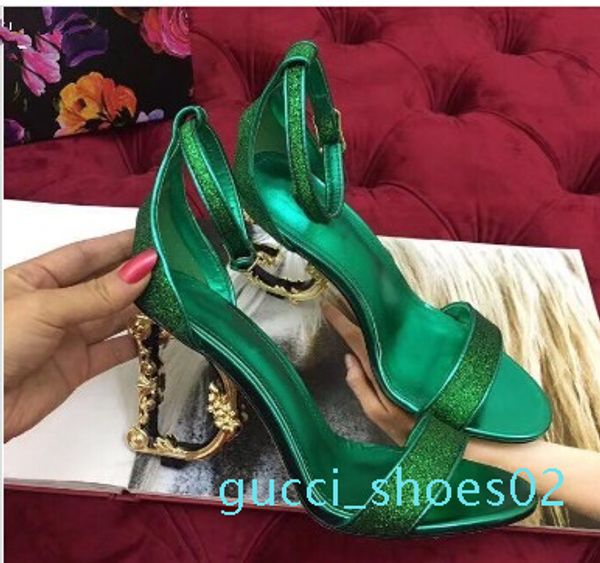 

high heels sandals for woman, genuine leather dressing pumps with d baroque & g sculpted heel sandals g02, Black