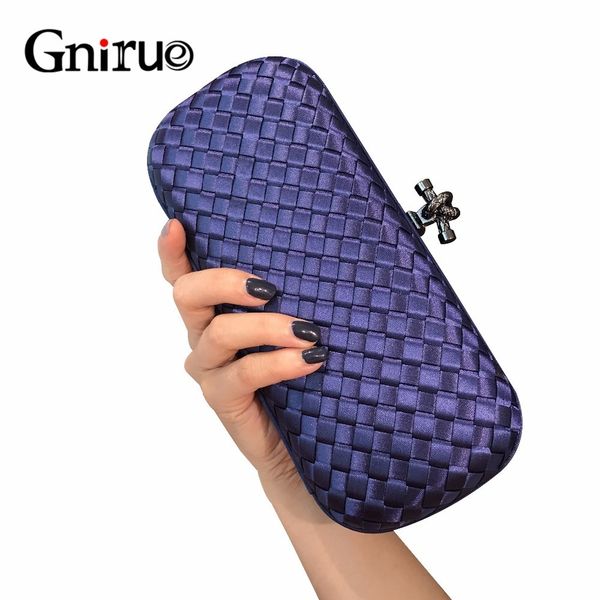 

knitting day clutches bags vintage chain women shoulder bag woven evening bag wedding party handbags purses