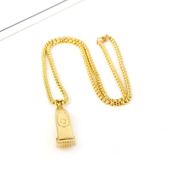 

new jewelry fashion personality electric hairdressing tools fader razor pendant hip hop necklace 1pcs, Silver