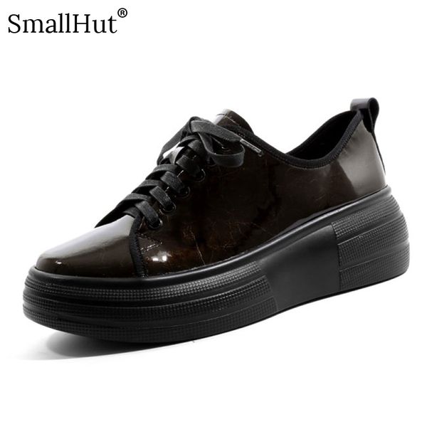 

flat platform patent leather women shoes g026 new casual fashion spring autumn black purple silver lace up round toe ladies shoe