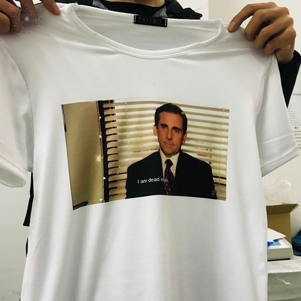 

the v neck office michael harajuku i am dead s female fun new friends tv short sleeve scott shirt, White