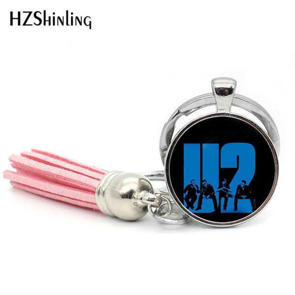 

new berlin alternative pop rock band u2 tassel key chain bono adam clayton larry david keyring rock band u2 keychains wholesale tak--133, Slivery;golden