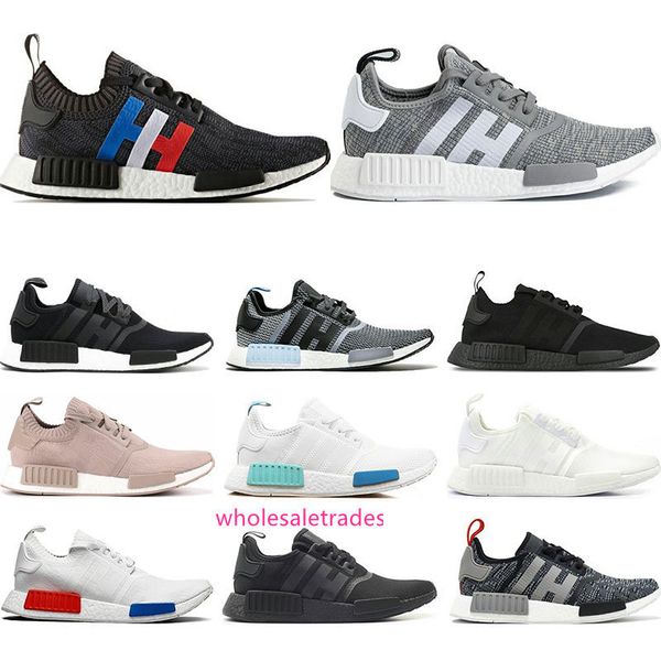 

2019 nmd r1 primek classic oreo triple black white pink grey running shoes for men women runner trainers sports sneaker shoes size 36-45