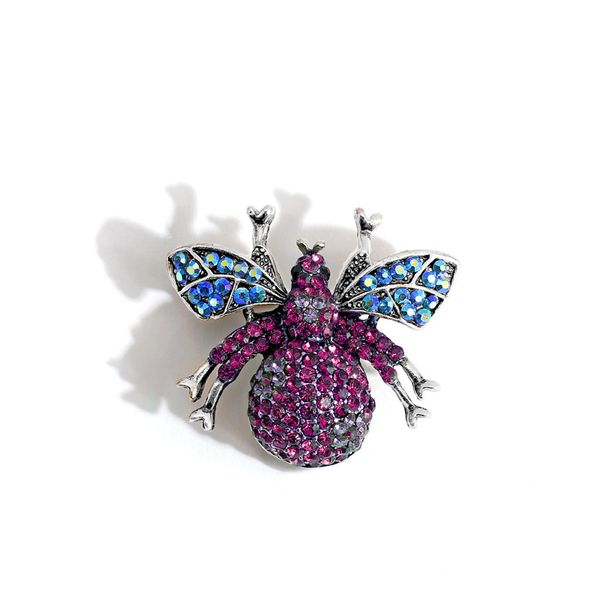 

kingdeng bee brooches rhinestone cute bling women enamel pins jewelry fashion gifts for men laple pin cartoon pink party, Gray