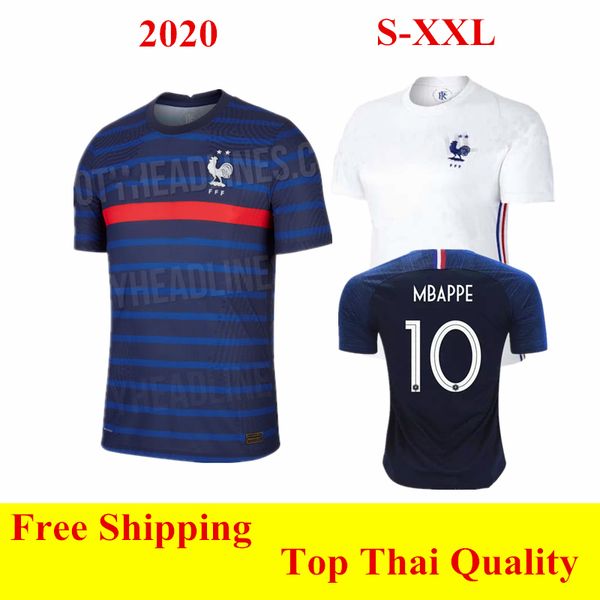 

thai quality 2020 france jersey home away zidane 20 21 griezmann soccer jerseys pogba football shirts pavard kante mbappe maillot de foot, Black;yellow