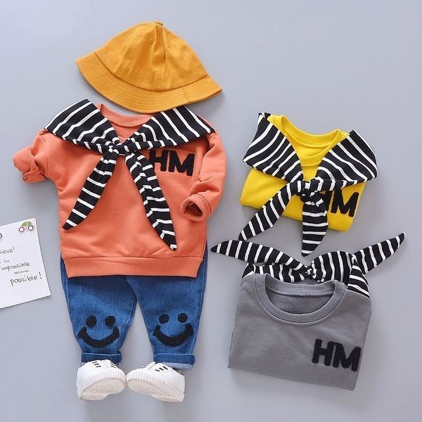 Ensembles Pour Fille De 0 A 24 Mois Tee Shirt Pantalon Kids Tenues 3pcs Printemps Bebe Filles Vetements Coton Gilet Articles Pour Bebe