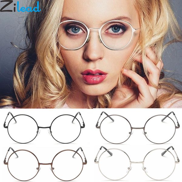 

zilead retro round myopia eyeglasses women&men metal clear lens short-sight eyewear glasses degree-1.0-1.5-2.0-2.5-3.0-3.5-4.0, Silver