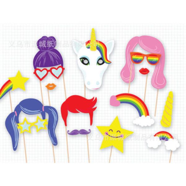 

lovely p booth props rainbow unicorn party p booth props 18pcs decoration