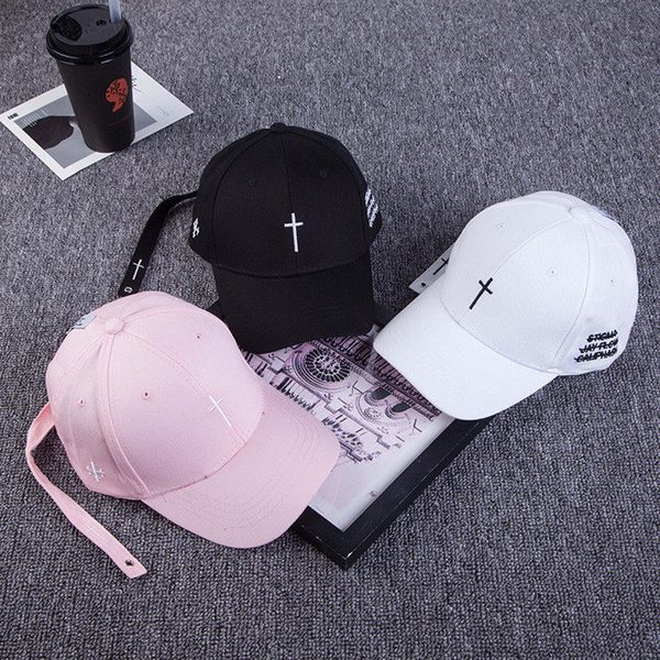 

running cap sports caps embroidery cross letter snapback hat with belt women men casquette bone hip hop cap, Black;white