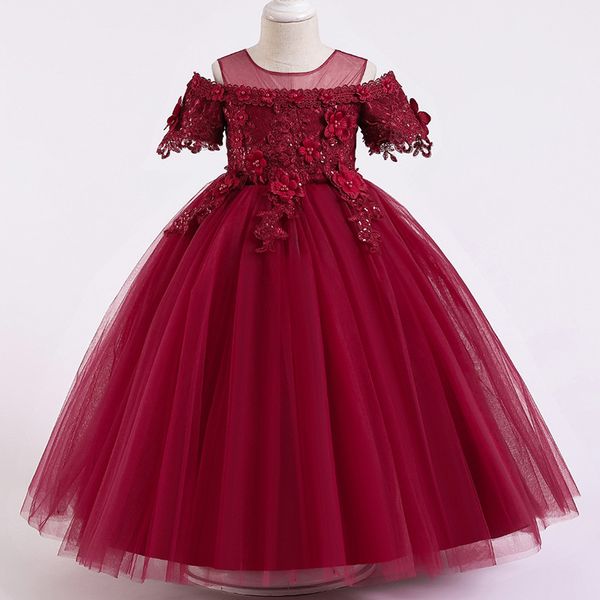 

2020 teenager bridesmaid evening dress for girls princess girl kids children dresses flower party and wedding dress 10 12 years, Red;yellow