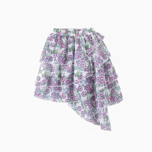 

new 2020 summer fashion girls skirt kids irregular skirt for girls teens girl flower chiffon skirts children clothes age 6 - 16