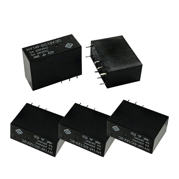 

5pcs 12v 1 сн реле hy14f-12в-2c 250 в переменного тока 30v 30a dc семинар