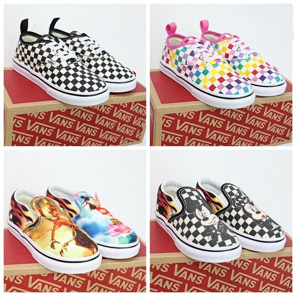 

2020 old skool kids girls boys youth casual shoes rock flame yacht club shark tooth peanuts skateboard girl children canvas skate sneakers, Black