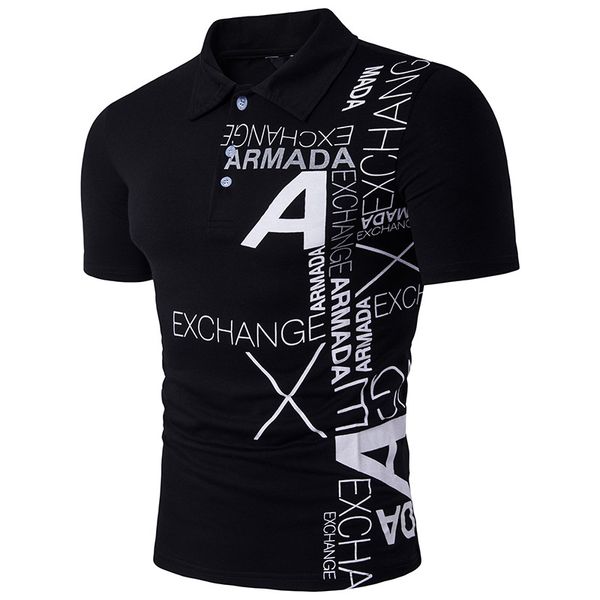 

Men Polo Shirt Casual Short Sleeve Men 'S Cotton Polo Shirt Letter Print Slim Fit Camisa Polo Summer Male Top Tees Undershirt Men