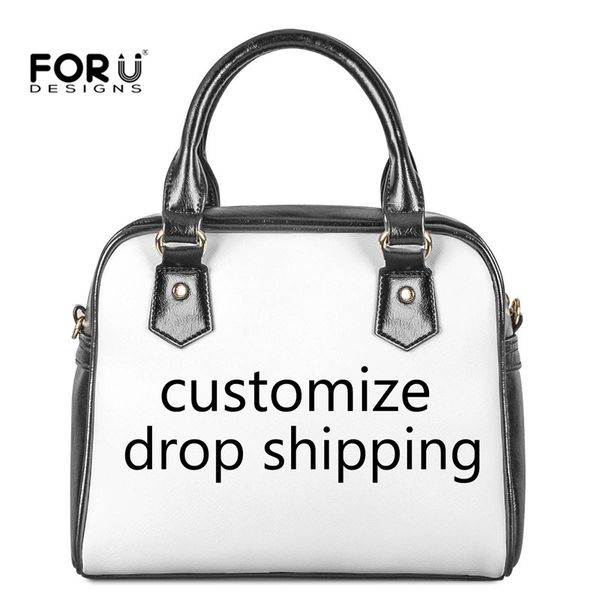 

forudesigns lady shoulder bags customize you name picture logo print tote bag women crossbody bags leather handbag for female