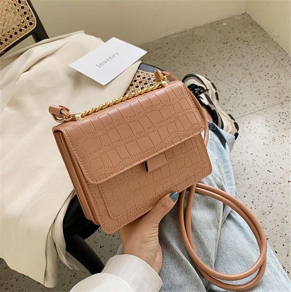

new crocodile print version single shoulder across fashion simple small square bag 6colors ph-cfy20051945