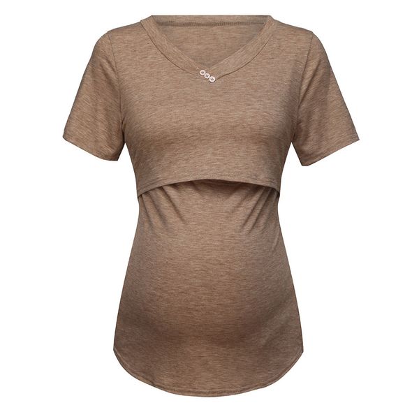 

szyadeou летняя одежда для беременных tees casual беременности женщин хлопка с коротким рукавом pure color tops грудное вскармливание nusrin, White