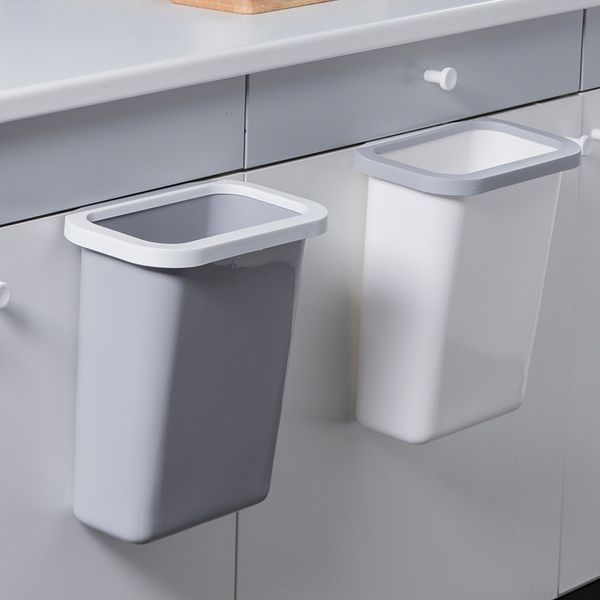 

2x 6l kitchen door hanging trash cabinet door plastic waste bins bathroom dustbin pressure ring paper basket lixeira
