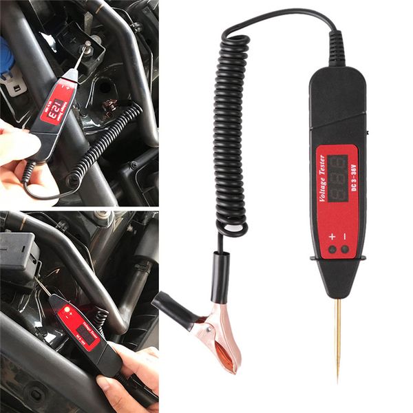 

universal 5-48v lcd digital automotive car circuit tester auto voltage meter power probe lamp test pen with 14inch spring cable