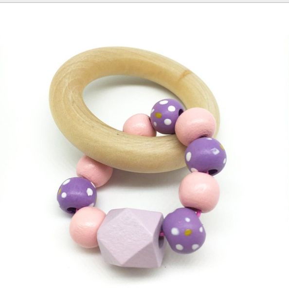 

sumutra wooden beaded baby crochet nursing toy - teething bracelet crochet fade blue navy blue beads