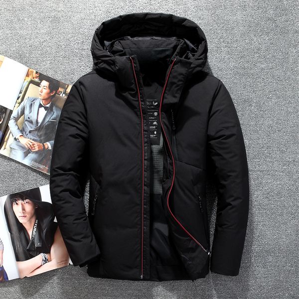 

brand russia winter jacket men windproof waterproof men's down jacket -30 degree thick warm winter coat men casual outerwear, Black