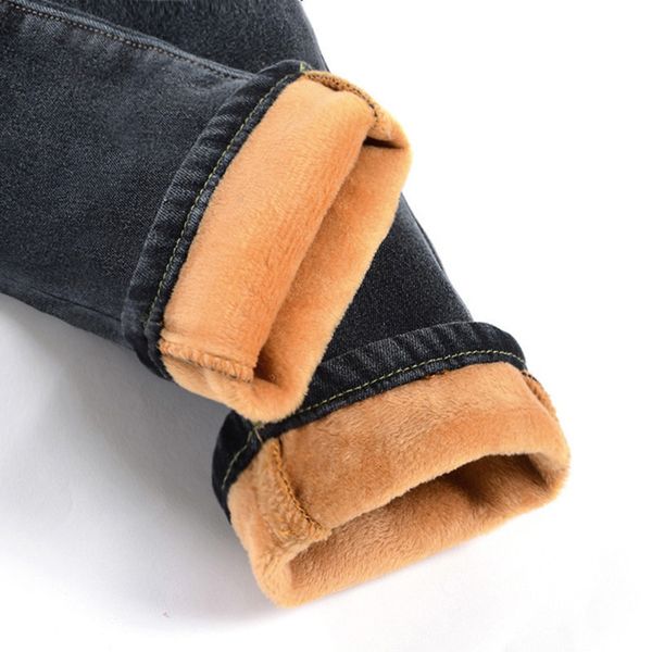 

velvet plus thicker women jeans warm high waist trousers cowboy pants stretch c1495 jeans pants winter pencil denim, Blue