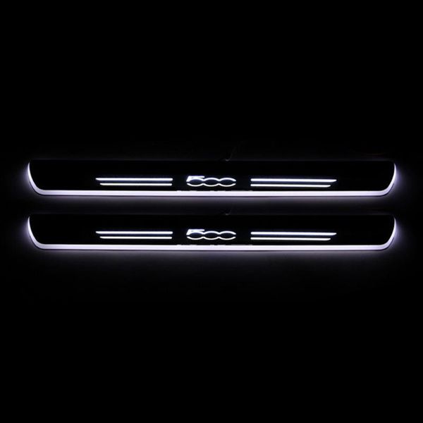 

for 500 500c 500x 500l acrylic moving led welcome pedal car scuff plate pedal door sill pathway light