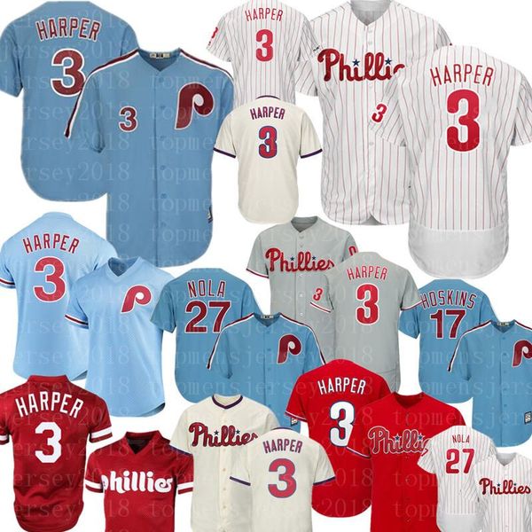

Bryce 3 Harper Jersey Philadelphia Baseball Phillies Jersey 17 Rhys Hoskins 27 Aaron Nola Jerseys Retro Flex Base Cool Base top