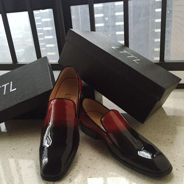 

2019 brand red bottoms dandelion flats black patent leather dress shoes chaussure femme mens shoes dress loafers c13