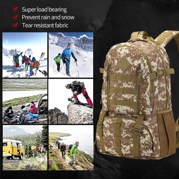 

loozykit 50l tactical backpack nylon waterproof hiking hunting backpack tourist rucksack outdoor sport large-capacity men bag