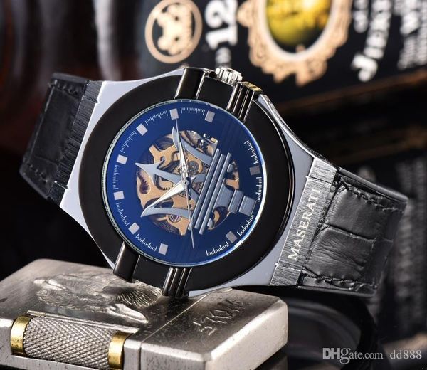 

2019 mechanical automatic watch wristwatch automatic mechanical sport mens watch men's watches, Slivery;brown