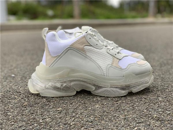 

brand paris triple-s 17fw crystal bottom green luxury dad shoes platform designer sneakers for mens women vintage kanye old grandpa trainer