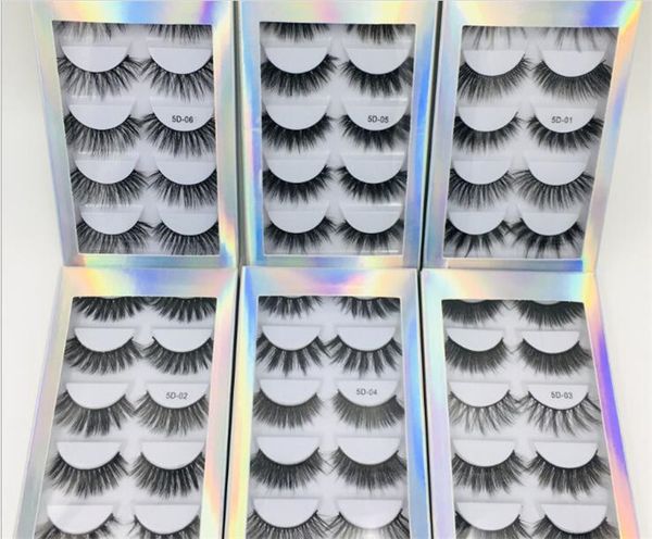 

100set 5d false mink eyelashes natural long thick handmade eyelashes with laser box packing x198