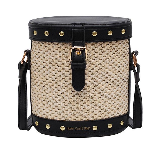 

straw bucket bags for women 2019 summer new fashion crossbody bag ladies small purses and handbags female travel messenger bags