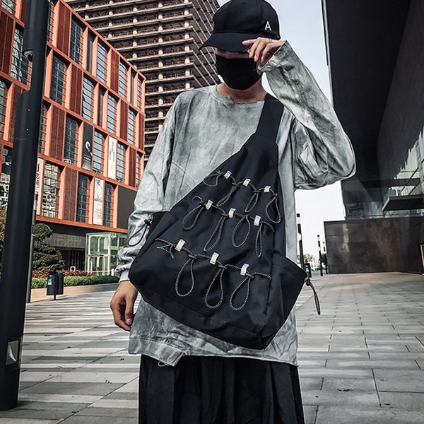 

men's bag reflective personality fashion high street shoulder cross body slung cloth messenger bag package