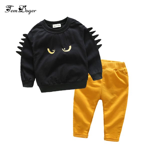 

autumn winter baby boy cute clothing 2016 2pc pullover sweatshirt + pant clothes set baby toddler boy outfit suit, White