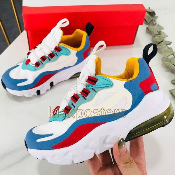 

New kid children baby react 270 running hoe fa hion black pink green neaker boy girl trainer de igner white 27c athletic hoe, White;red