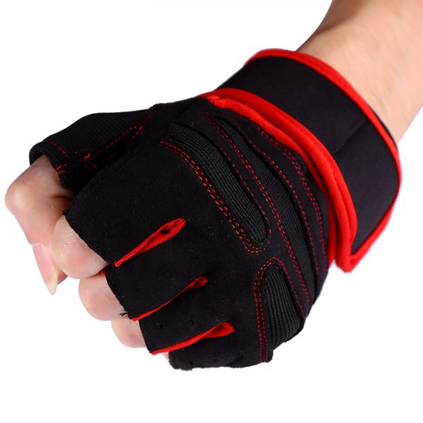 

1 pair men/women gym half finger sports fitness exercise training wrist gloves anti-slip resistance weightlifting gloves