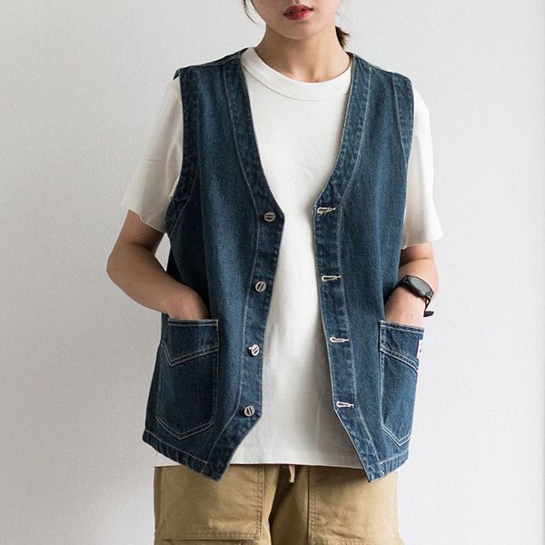 

spring denim vest coat couple vest vintage cardigan sleeveless casual jeans jackets waistcoat large size m-2xl, Black;white
