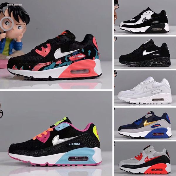 

air cushions laces slip-on kids shoes childrens boys girls trainers sneakers black white pink blue volt kid children running shoes 28-35