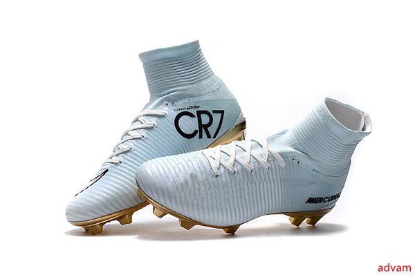 

original white gold cr7 soccer cleats mercurial superfly v cr7 fg kids soccer shoes ronaldo children football boots