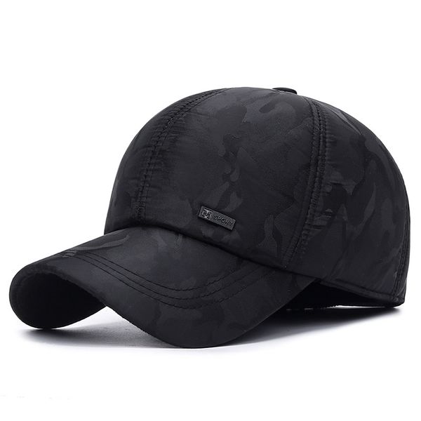 

2019 new ear protection winter camouflage hat men's outdoor sports warm thick earmuffs snapback baseball caps for men casquette, Blue;gray