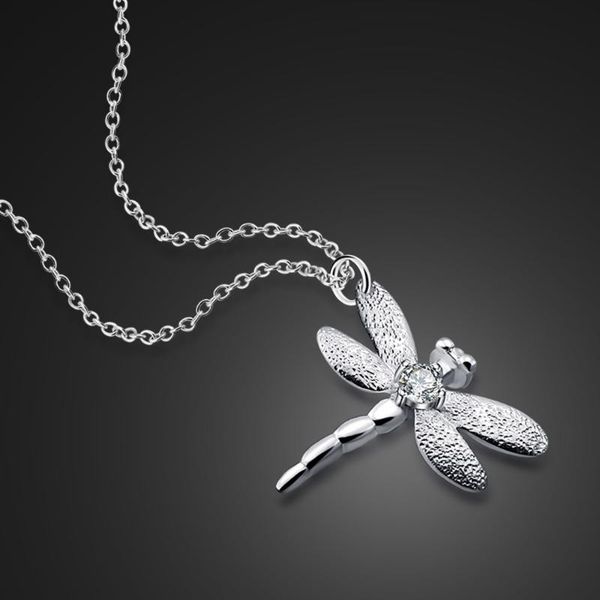 

fashion cute girl silver jewelry gift woman 925 sterling silver necklace personalized dragonfly solid pendant choker