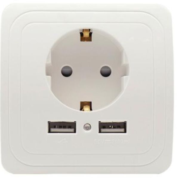 

dual usb port 5v 2a electric wall charger adapter eu plug socket switch power dock station charging outlet panel
