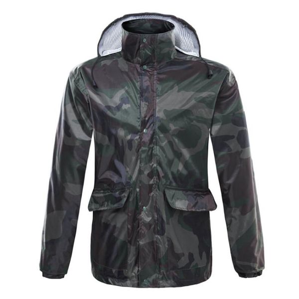 

waterproof jacket men raincoat outdoor sports hooded lightweight softshell fishing hiking packable rain coat windproof, Blue;black